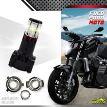 Foco Led Hid 6 Cara Luz Alta Baja Estrobo Para Moto Con Adaptadores Super Potente - Blanco - Ver 1
