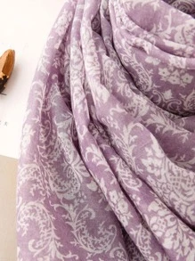 1pc Women All Over Print Fashionable Scarf For Daily Life - Purple - View 4