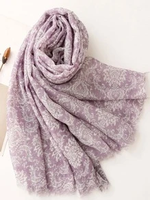 1pc Women All Over Print Fashionable Scarf For Daily Life - Purple - View 2