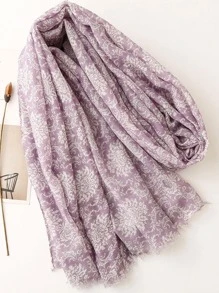 1pc Women All Over Print Fashionable Scarf For Daily Life - Purple - View 5