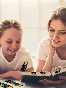 12 件/套帶筆塗鴉藝術紙學生創意手工卡通塗鴉和拼圖書籤 - 黑色 - 查看 4