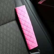 1入組車柔軟長毛絨安全帶保護裝置通用汽車安全帶套護肩 - 粉色 - 查看 4