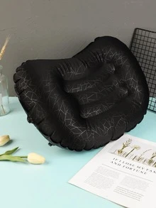 1 chiếc gối cắm trại bơm hơi đa chức năng đơn giản - màu đen - Xem 5