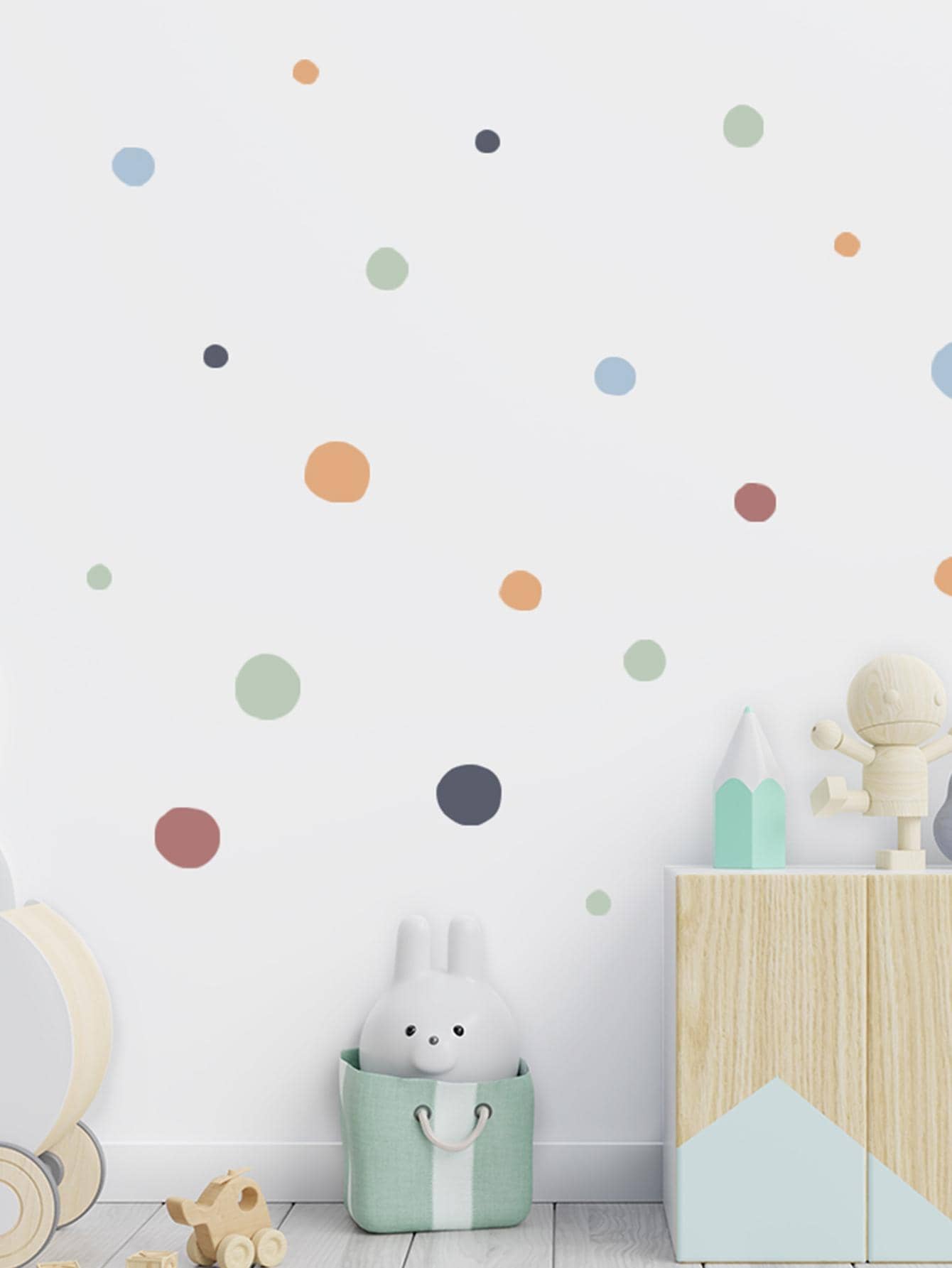 SURELIFE 波西米亚波点爱心图案乙烯基墙贴，婴儿房装饰，即撕即贴，贴纸，墙贴，乙烯基贴纸，家居装饰，春季装饰，焕新家居，Rama Decor贴纸，生日毕业礼物