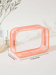 透明對比裝訂化妝包PVC防水旅行化妝包