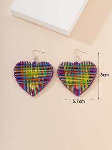 1 đôi bông tai hình trái tim bằng gỗ thời trang cho phụ nữ để trang trí hàng ngày - Nhiều màu - Xem 4