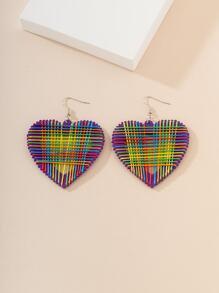 1 đôi bông tai hình trái tim bằng gỗ thời trang cho phụ nữ để trang trí hàng ngày - Nhiều màu - Xem 2