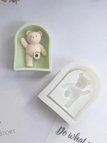 1入組矽膠現代熊設計DIY矽膠模具 - 白色 - 查看 1