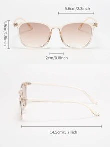 Vintage Plastic Square Sunglasses, Fashionable Classic Decoration For Outdoor Travel, Beach & Holiday, Uv400 Protection Cute Sunglasses Beach Sun Glasses Beach Accessories For Women Sun Glasses Sunglasses Shades Basics And Suit For Sweater Jeans Sweatpants Hoodie Jackets Dress And Long Sleeve Shirt Fashionable Shade Elegant Outfit Family Outings Travel Vacation Holiday For Summer Beach Vacation,Outdoor,Travel - Ombre - View 5