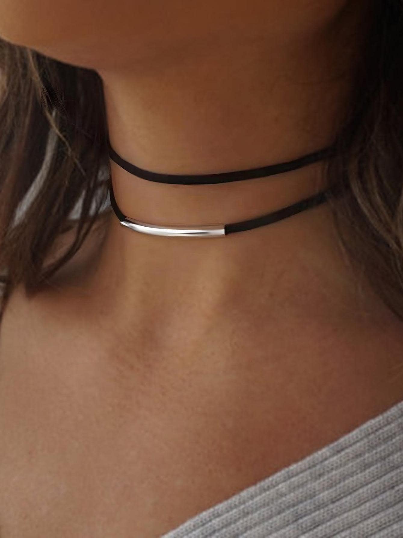 Minimalist Layered Choker Goth Punk Jewelry