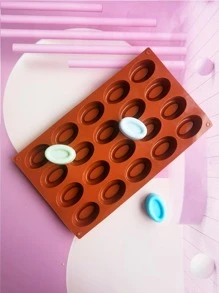 1入組矽膠橢圓形設計糖果模具 - 鏽棕色 - 查看 5