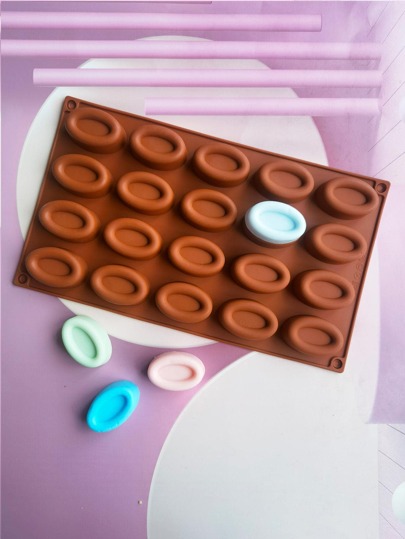 1pc Silicone Oval Design Candy Mold