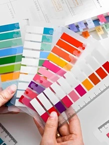 1 pieza Nota adhesiva de índice de color mixto - Rojo - Ver 5