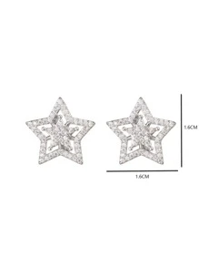rakol 1 Paar Ohrstecker Glamourös Kupfer Kubischem Zirkonia Stern Dekor, Für Frauen Für Tägliche Dekoration