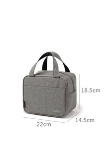 1個便攜保溫袋，雙層午餐盒，鋁箔，大容量辦公室學生，便攜米袋收納袋 - 灰色 - 查看 3