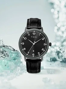 TOMI Montre à quartz TOMI pour hommes, design simple avec bracelet , style casual business, grand cadran, convient pour la vie quotidienne