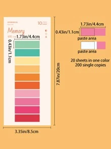 1 pieza Nota adhesiva de índice de color mixto - Rojo - Ver 6