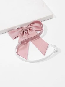 unicolor corbata de lazo - Rosa coral - Ver 3