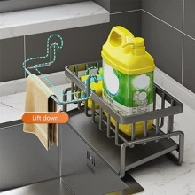 1pc Carbon Steel Multifunctional Kitchen Drain Rack