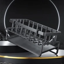 1pc Carbon Steel Multifunctional Kitchen Drain Rack