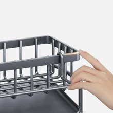 1pc Carbon Steel Multifunctional Kitchen Drain Rack
