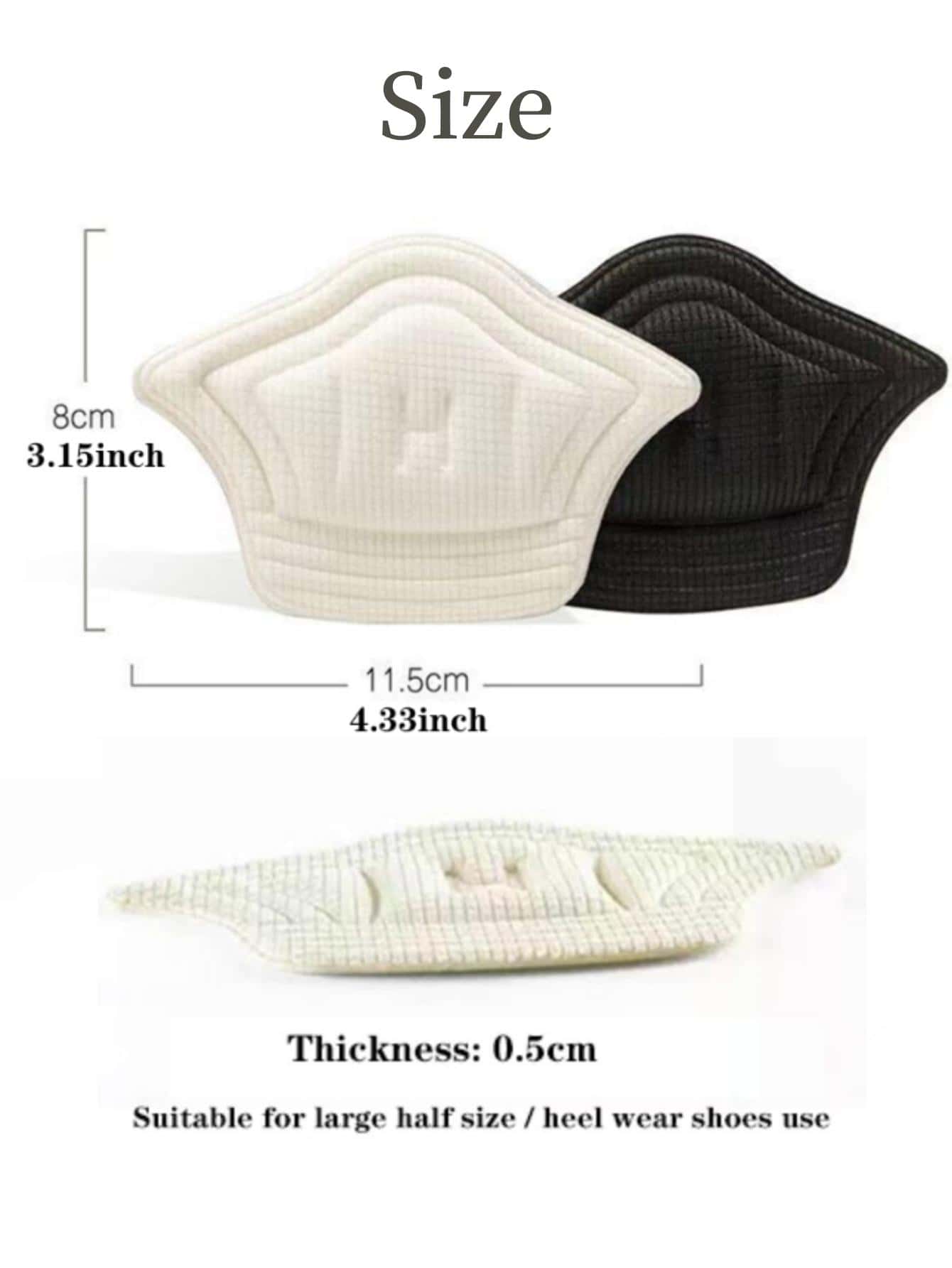 2pcs(1 Pair) Shoe Insole Pads With Heel And Arch Support, Adjustable