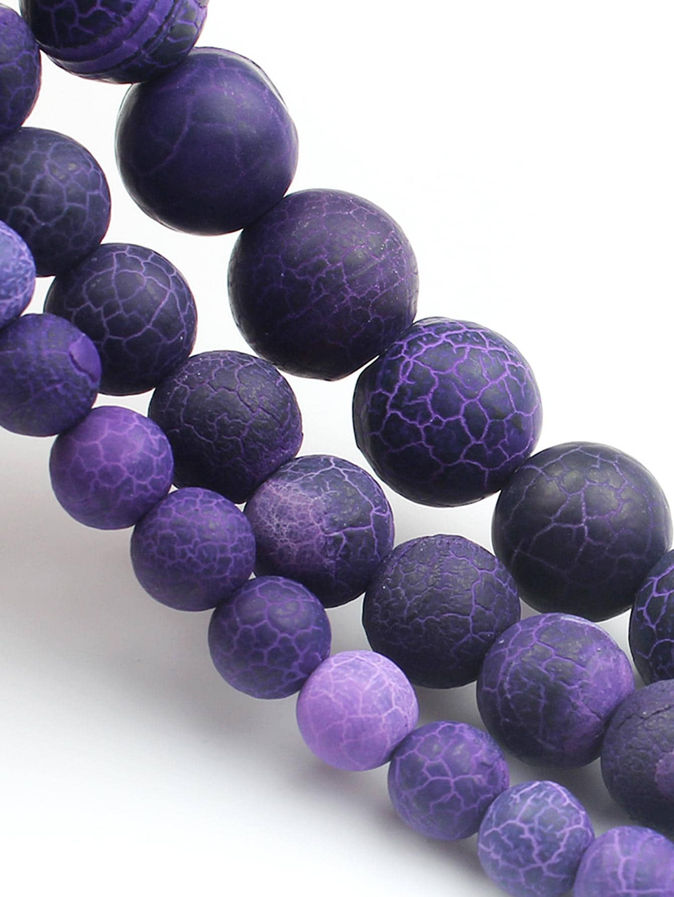 1 Dây Hạt Đá Núi Lửa Bị Oxy Hóa Màu Xanh Đậm Mờ Để Tự Làm Đồ Trang Sức, 6/8/10 Mm, Chiều Dài 38Cm