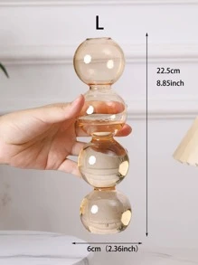 1pc Glass Flower Vase, Modern Geometric Design Vase For Home - Gold - View 7