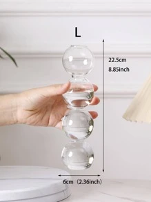 1pc Glass Vase, Creative Flower Vase For Home Decor Room Decor - Clear - View 7