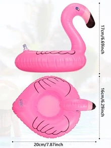 1 PC Flamingo Design Inflatable Coaster - Màu Hồng baby - Xem 6