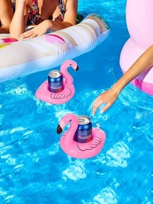 1 PC Flamingo Design Inflatable Coaster - Màu Hồng baby - Xem 1