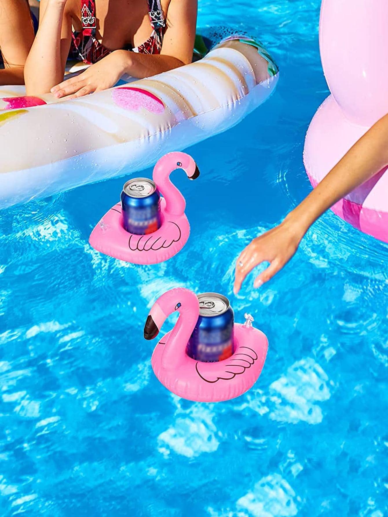 1 PC Flamingo Design Inflatable Coaster - Màu Hồng baby - Xem 1