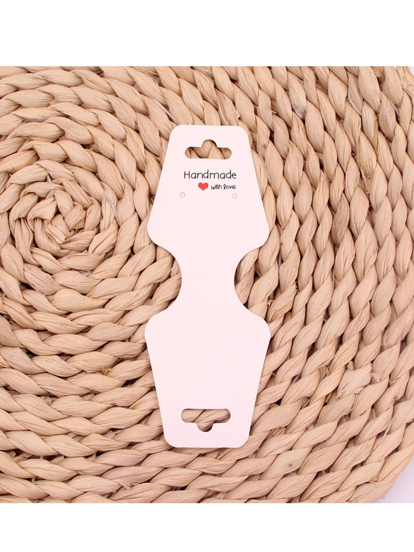 10pcs Paper Jewelry Storage Card, Modern Letter & Heart Pattern Jewelry Display Card For Home - White - View 1