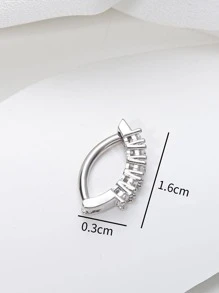 Anillo de vientre zirconia cúbica adorno - Plateado - Ver 3