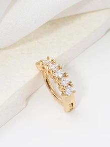 1st Funky Cubic Zirconia Dekor Navel Belly Ring för kvinnor för daglig dekoration - Gult guld - Visa 2