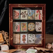 50張混合圖案貼紙，DIY工藝創意多用途裝飾貼紙，手賬裝飾 - 棕色 - 查看 10