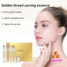 Juego de levantamiento de hilo de proteína de oro de seda, relleno facial, línea de colágeno absorbible, reafirmante, regordeta, antiarrugas, cuidado de la piel coreano - Dorado - Ver 9