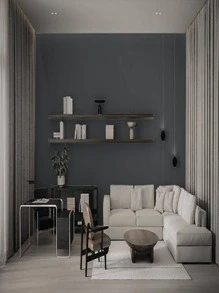 1入組素色牆紙 - 深灰色 - 查看 5