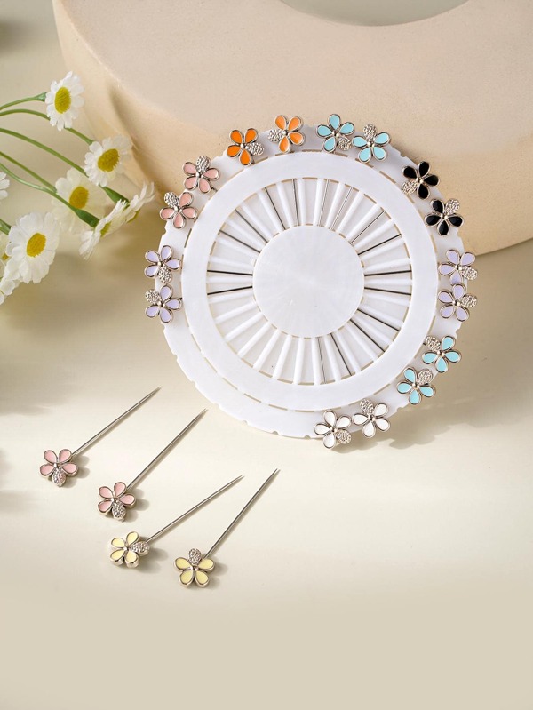 1 包/20 件复古树脂风格围巾别针，颜色随机发货时尚胸针