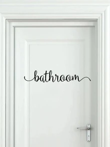 1 片，浴室标语装饰贴纸 - 黑色 - 查看 4