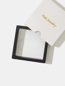 方晶鋯石裝飾純銀戒指 - 銀色 - 查看 7