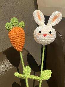 1入手編太陽花兔毛線模擬花束,可愛的自製禮物 - 白色 - 查看 5