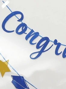 Congrats Graduation Banner Set, 1pc - Blue - View 3