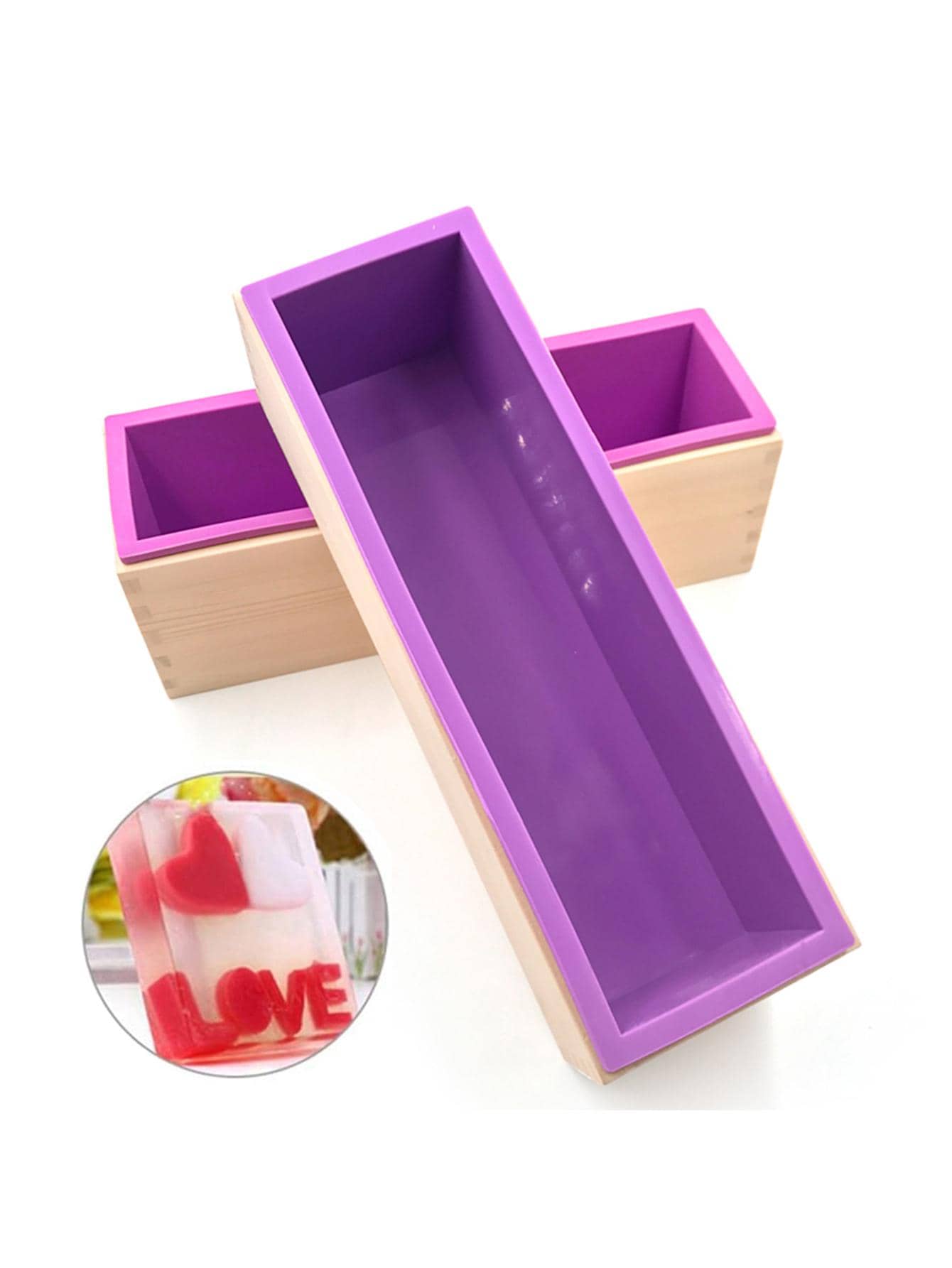 1pc Silicone Soap Mold - Purple - View 1