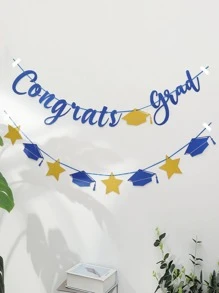 1入組星星和字母裝飾拉旗 - 藍色 - 查看 1