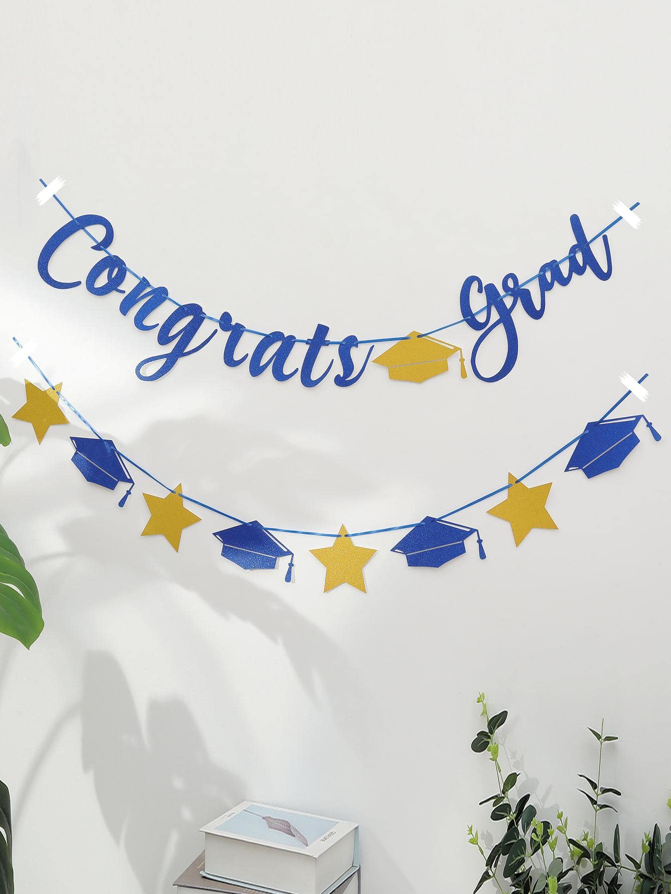 1入組星星和字母裝飾拉旗 - 藍色 - 查看 1