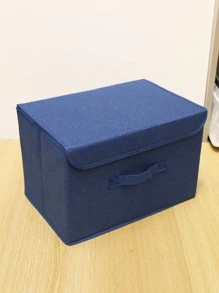 1 hộp đựng đồ vải lanh cao cấp chống thấm nước có thể gấp gọn, sắp xếp đồ đạc trên bàn làm việc và đồ gia dụng, đựng quần áo chống thấm nước và chống ẩm, không phai màu hoặc có mùi, nhiều kích cỡ và màu sắc có sẵn, khối đựng đồ bằng vải có dung tích lớn, thích hợp cho tủ quần áo, quần áo theo mùa, đồ chơi, v.v., thiết kế tiết kiệm không gian có tay cầm để dễ dàng mang theo - Màu xanh hải quân - Xem 3