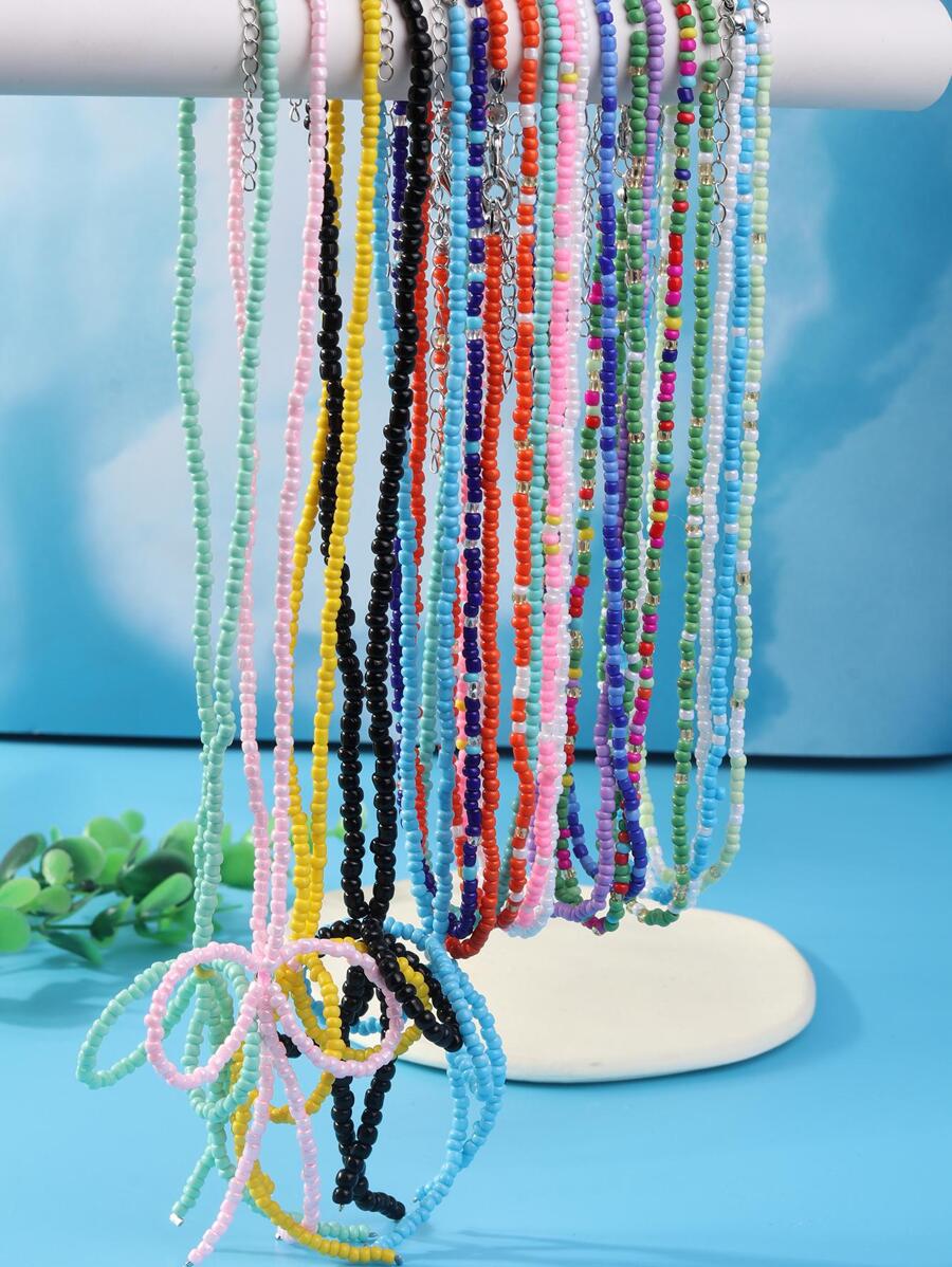 5 cái/bộ Vòng cổ đính cườm tối giản ngẫu nhiên - Nhiều màu - Xem 1