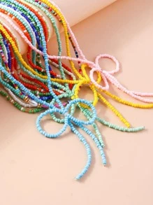 5 cái/bộ Vòng cổ đính cườm tối giản ngẫu nhiên - Nhiều màu - Xem 3