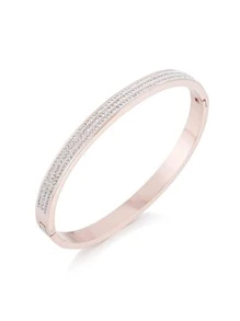 Cubic Zirconia Decor Bangle - Rose Gold - View 7
